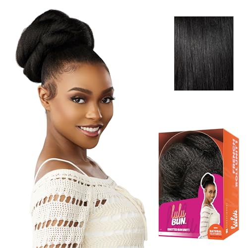 Sensationnel LuluBun Updo Hairextensions - Knotted Bun Unit 1 Synthetic Drawstring Cap Quick and Easy Wear Hair Wig Piece (1 JETBLACK)