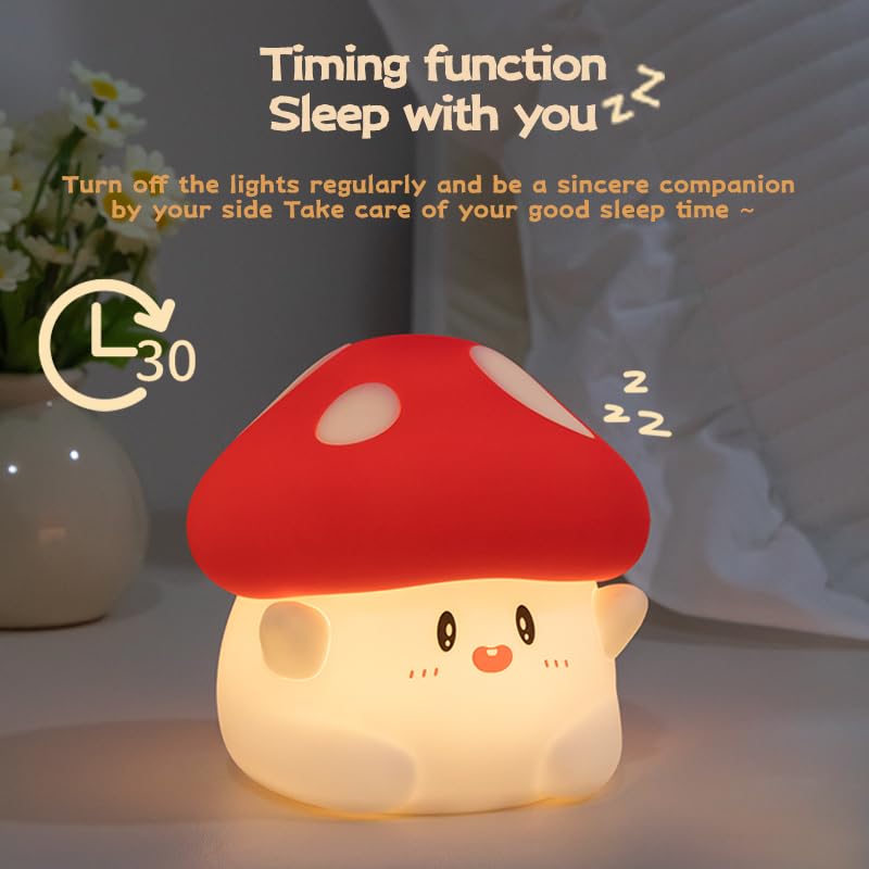 Lámpara de noche de silicona con forma de hongo para niños miniatura 4