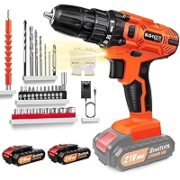 Power Drill Set 21V Cordless Drill Set With 2 Batteries - 25 3 Torque Settings & 24pc Accessory Kit 3/8 Socket Set