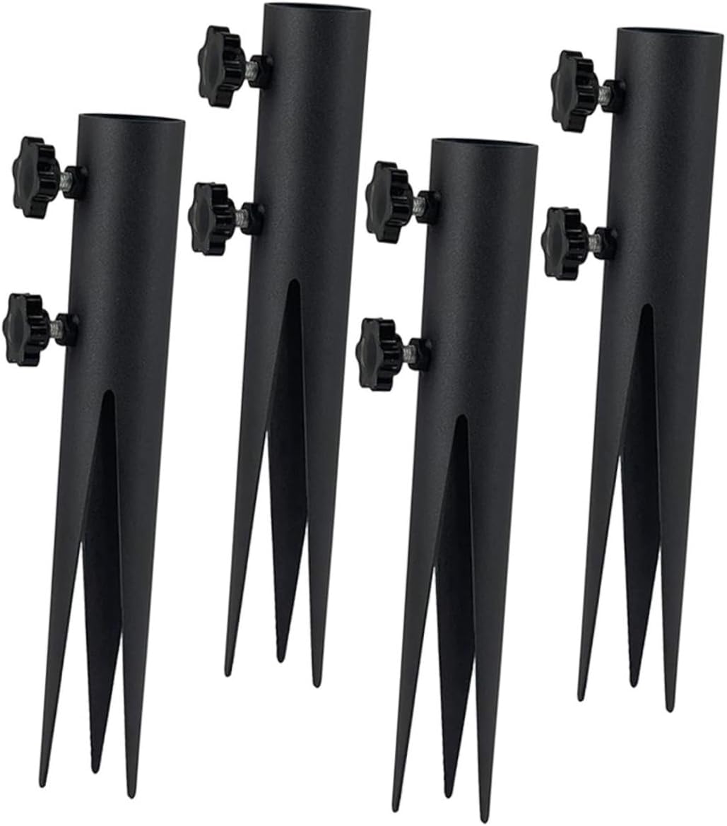 SUPVOX 4Pcs Metal Ground Stakes for Outdoor Lights Pack Garden Spike Supports for Pathway and Christmas Light Installation Weatherproof and Lightweight Landscape Lighting Accessories