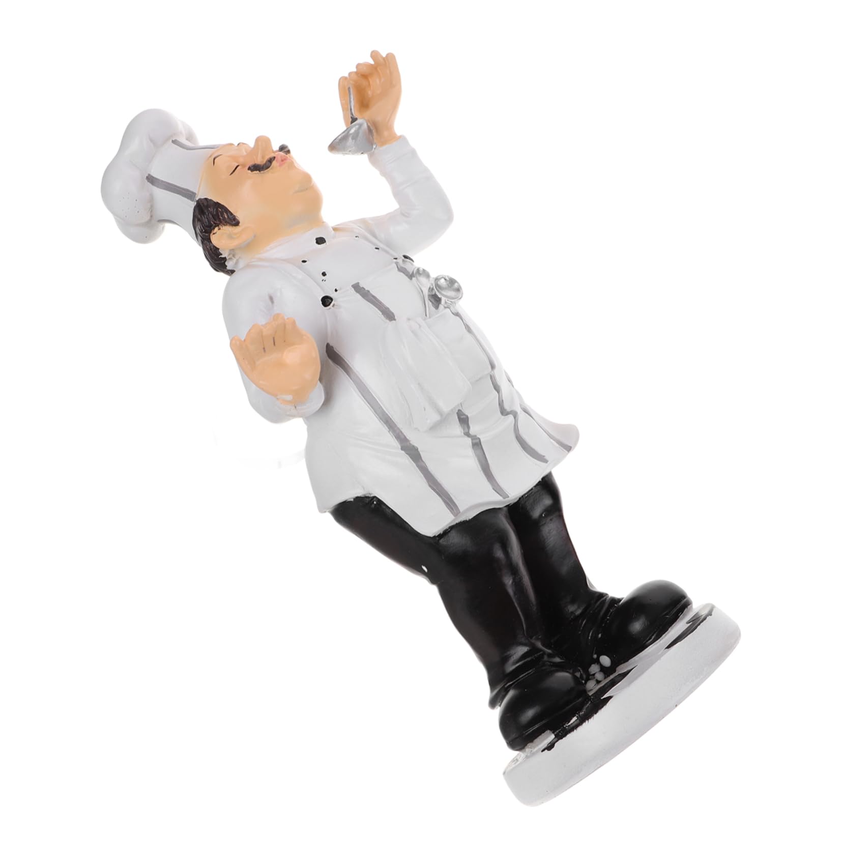 Figurine Chef Cuisinier au design amusant et stable en résine blanche BESTYASH