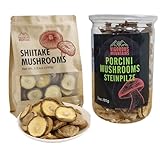 VIGOROUS MOUNTAINS Dried Porcini Mushrooms and Thin Cap Dried Shiitake Mushrooms for Cooking