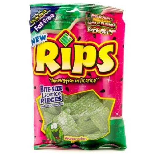 Rips Bite Size Licorice Pieces, Watermelon, 4 Ounce