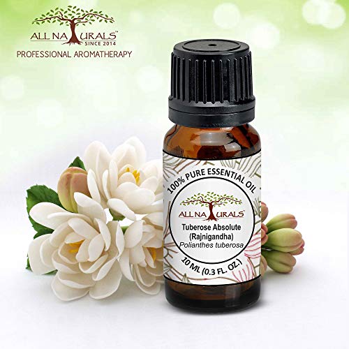Image of all naturals Tuberose Aka Rajnigandha Absolute Essential Oil (Kerala) Pure,Lasting Exotic Floral Aroma For Natural Perfumes,Attars,Diy Skincare & Diffusers-10 Ml|N-Hexane Extracted,Alcohol-Free