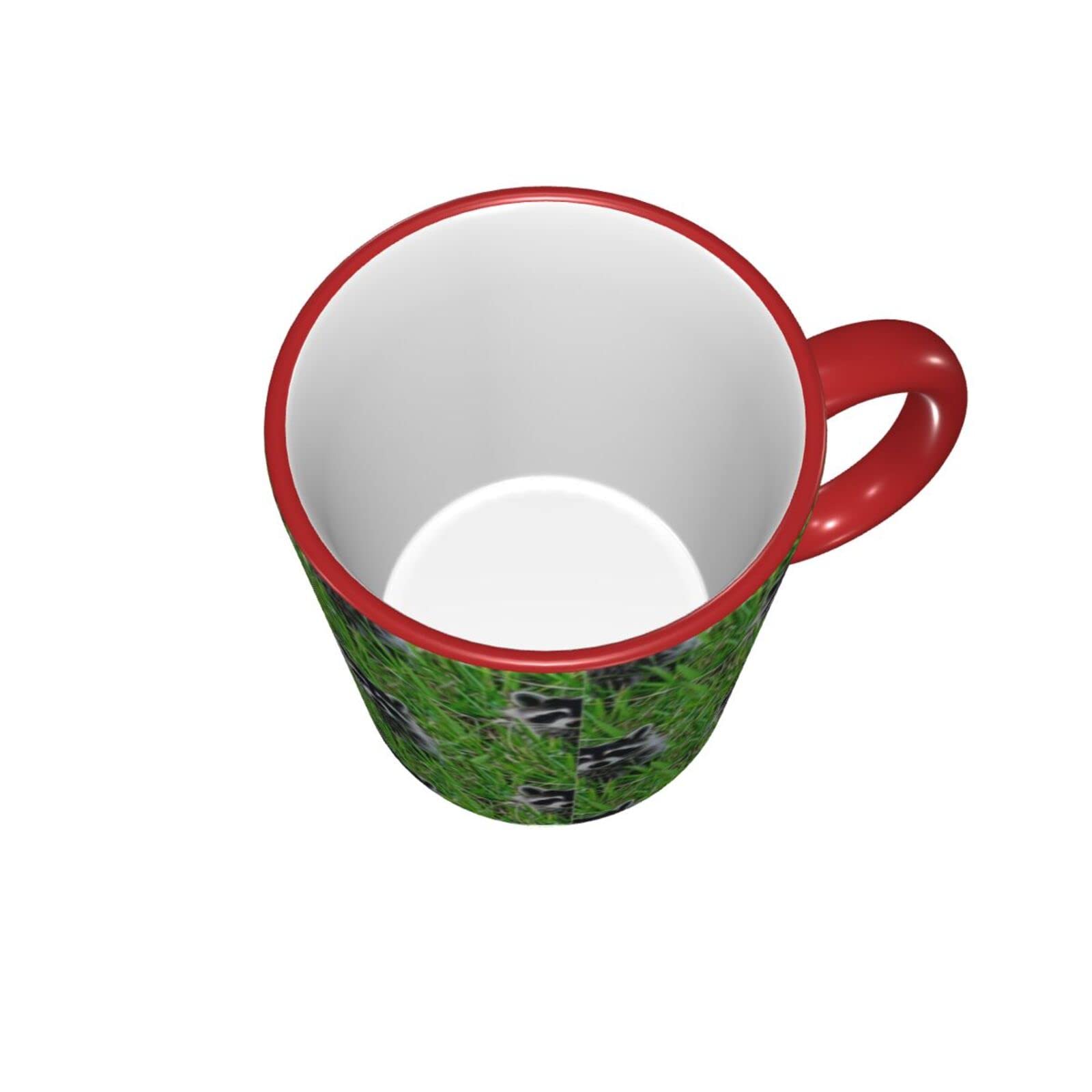 Amazon.co.jp: アライグマの絵の草 マグカップ コーヒーカップ Red