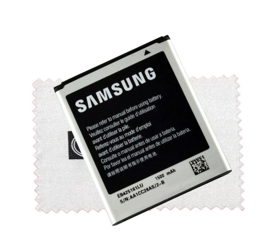 Batería original para EB425161LU Galaxy S3 Mini I8190, Ace 2 I8160, Galaxy S Duos S7562 con paño de limpieza de pantalla Shlok
