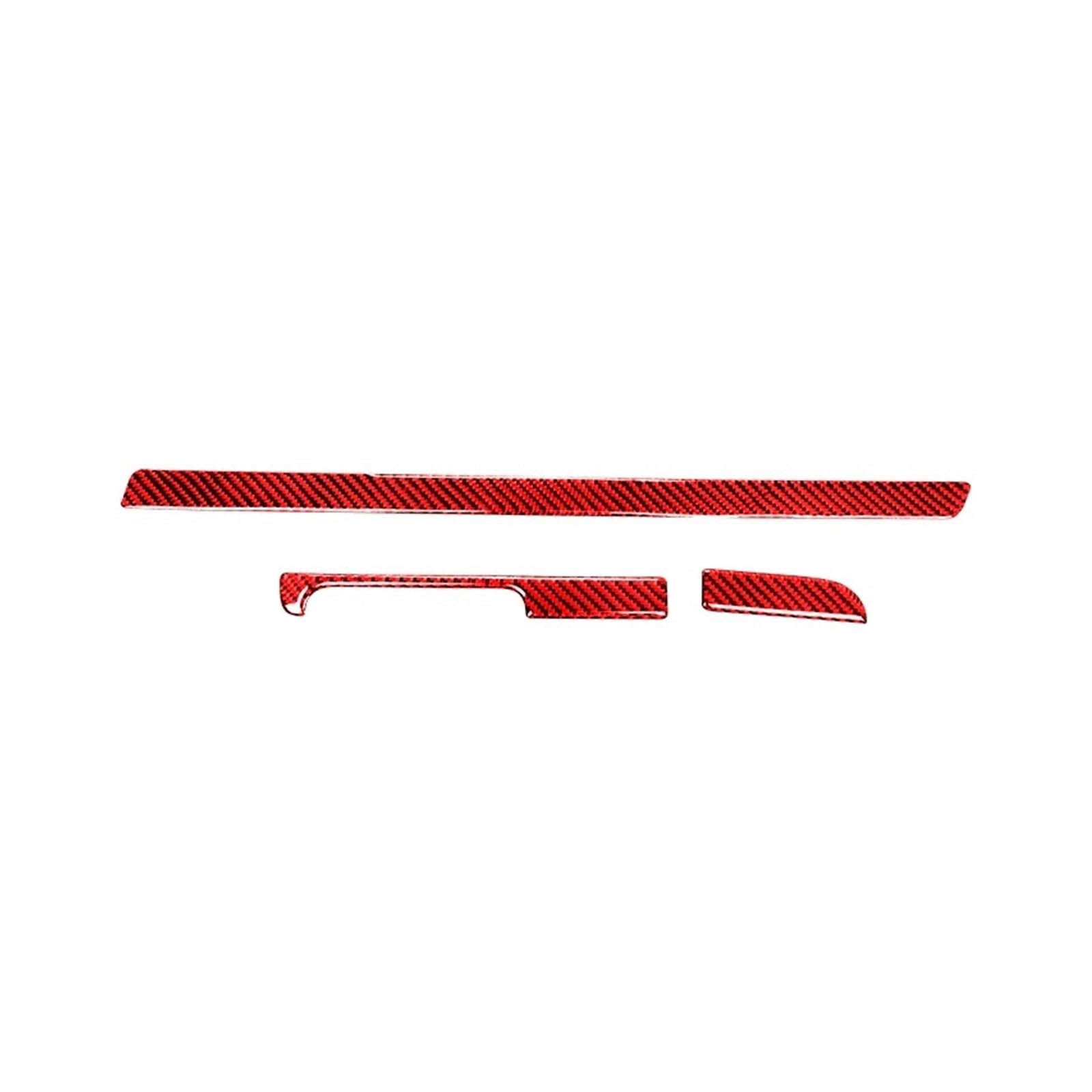 Car Interior Moulding Trim for VW for Scirocco R 2009-2016 Carbon Fiber Internal Cover Stickers Co-Pilot Dashboard Trim Car Styling Interior Accessories(Red(LHD))