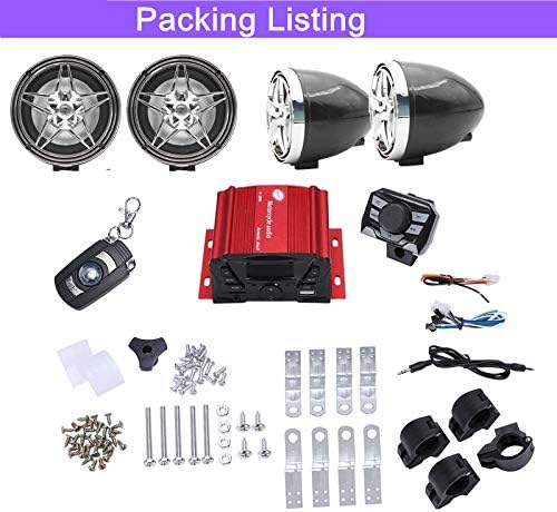 Miniatura 6 de XYC 12V motocicleta impermeable FM USB 4 canales 3 pulgadas UTV ATV Bluetooth amplificador sistema de sonido audio estéreo manos libres altavoces