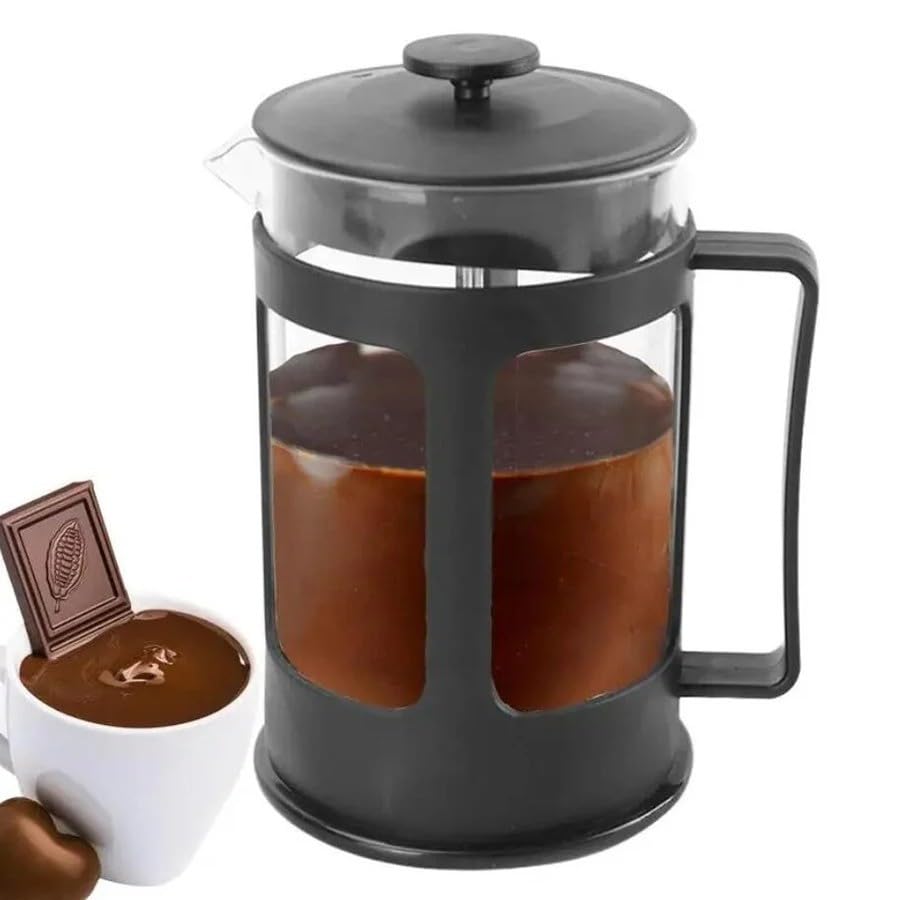 GOUHIDAMAI Cafetiere 1 Cup French Press Coffee Maker, Small Cafetiere 1 Cup, 3 Level Stainless Steel Filter, Coffee Press for Ground Coffees, Heat Resistant Borosilicate Glass, 0.35 L / 12 oz