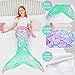 WERNNSAI Mermaid Tail Blanket - Mermaid Wearable Blankets for Adults Women Girls All Seasons Soft Flannel Mermaid Scale Sleeping Bags Snuggle Blanket for Teens Birthday (Pink & Green)