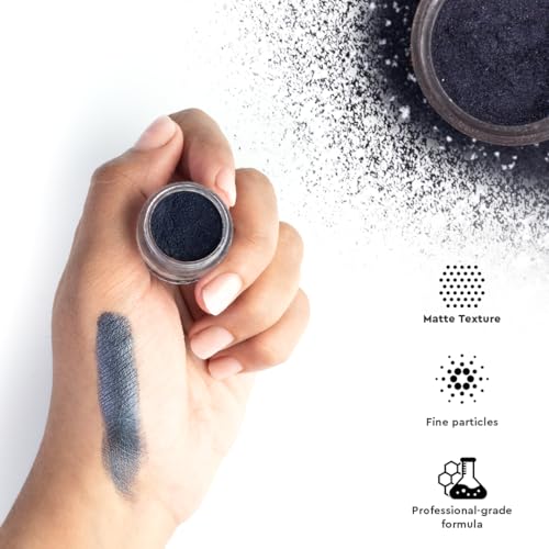 Image of C2P Pro Eyeshadow Pigment for Eye Makeup - 2g | Long-Lasting and Highly Pigmented Loose Precious Pigments with Metallic Effect | Cosmetics For Women and Girls (Black Diamond 241, 02 Gram)
