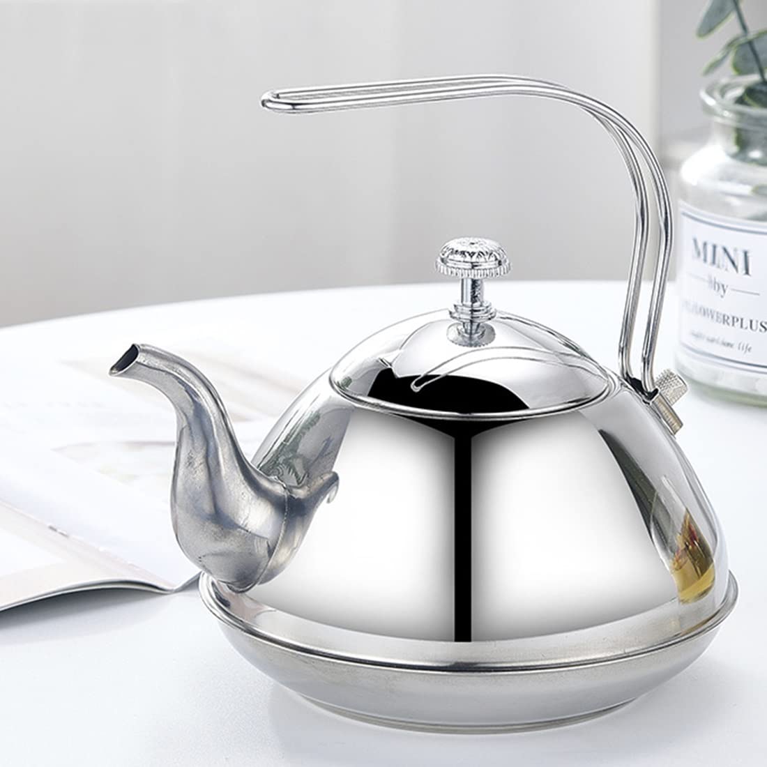 Kettle with Infuser, Camping Coffee & Tea Pots, Stove Teapot, Household Stainless Steel Teapot(1.5L)