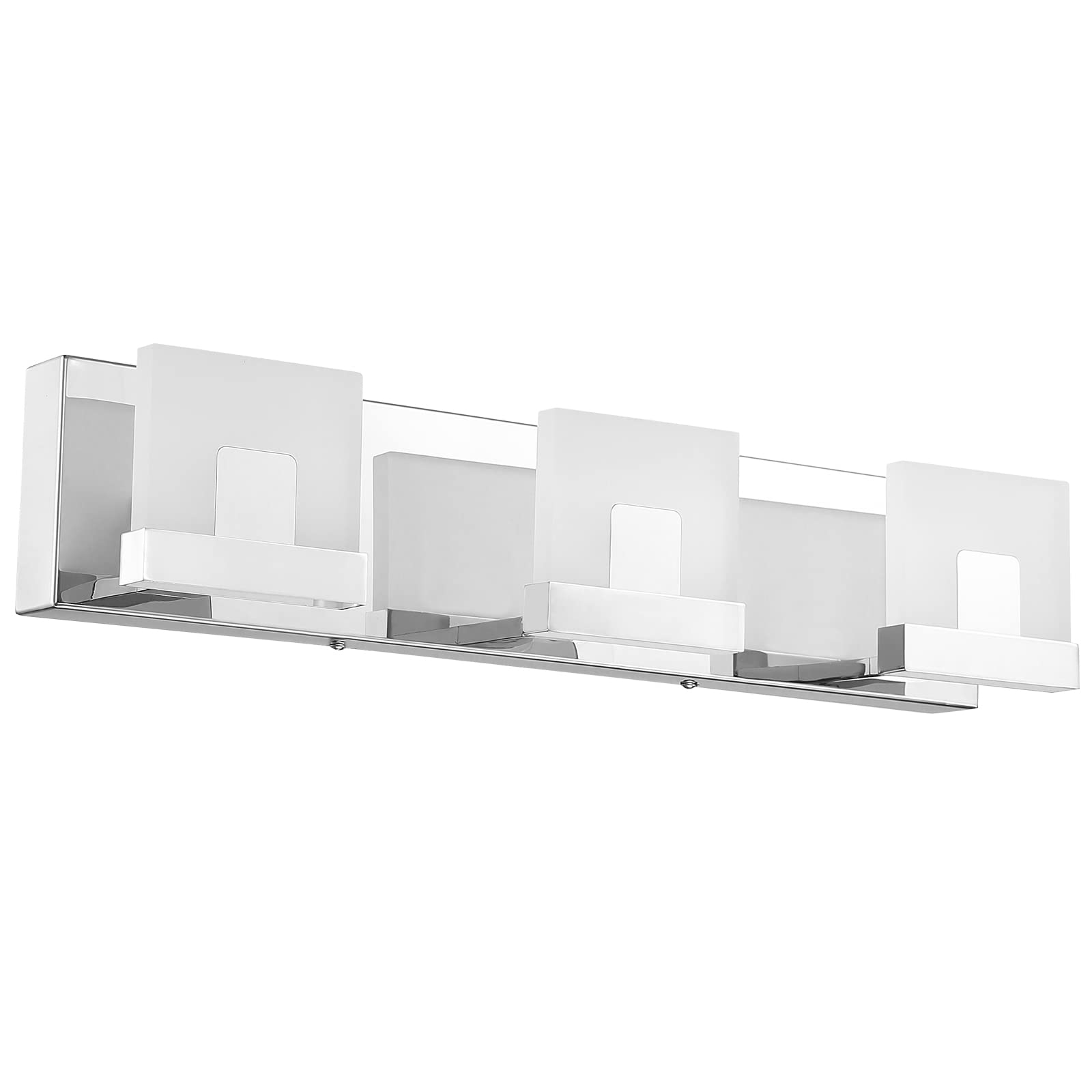 HOPSON LED Vanity Light Modern 20in 3 Light 24W Bathroom Vanity Lights Acrylic Stainless Steel Chrome Bathroom Wall Light Sconces