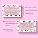 Lash Extension Aftercare Cards | 50 Pack | Eyelash Extension Supplies | Lash Print & Pink Design | Size 3.5 x 2