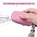 Pink BMW Genuine Leather Key Case Cover Shell for BMW 3-Button Keyless Entry Remote Control Smart Car Key Protection Fob Skin Cover Etui with Braided Key Chain & Key Rings for Women