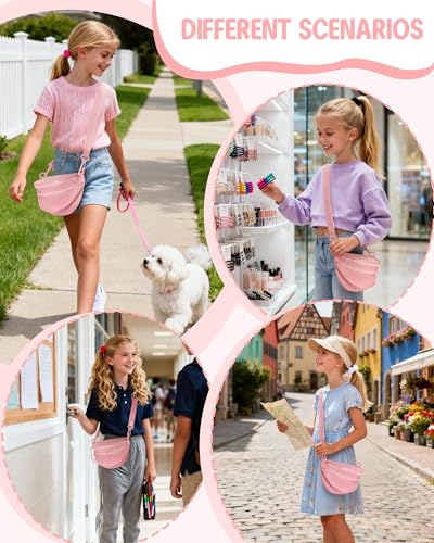 Image of Gitus Gifts for 6 7 8 9 10 Year Old Girls Purse Mini Nylon Crossbody Shoulder Bum Bags with Adjustable Straps