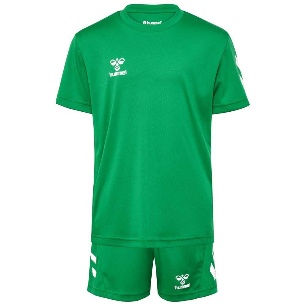 hummel Logo Set Trainingsanzug Kinder - Trikot - Sportanzug für Jungen und Mädchen - Training & Fußball Set mit Shorts und T-Shirt - aus 100% Polyester