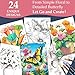 Coloring Book for Adults Relaxation, 24 Pages Adult Coloring Books for Women Stress Relief, Spiral Bound Coloring Books, Relaxing Gift for Women, Single-Sided Print Coloring Book of Fluttering Beauty