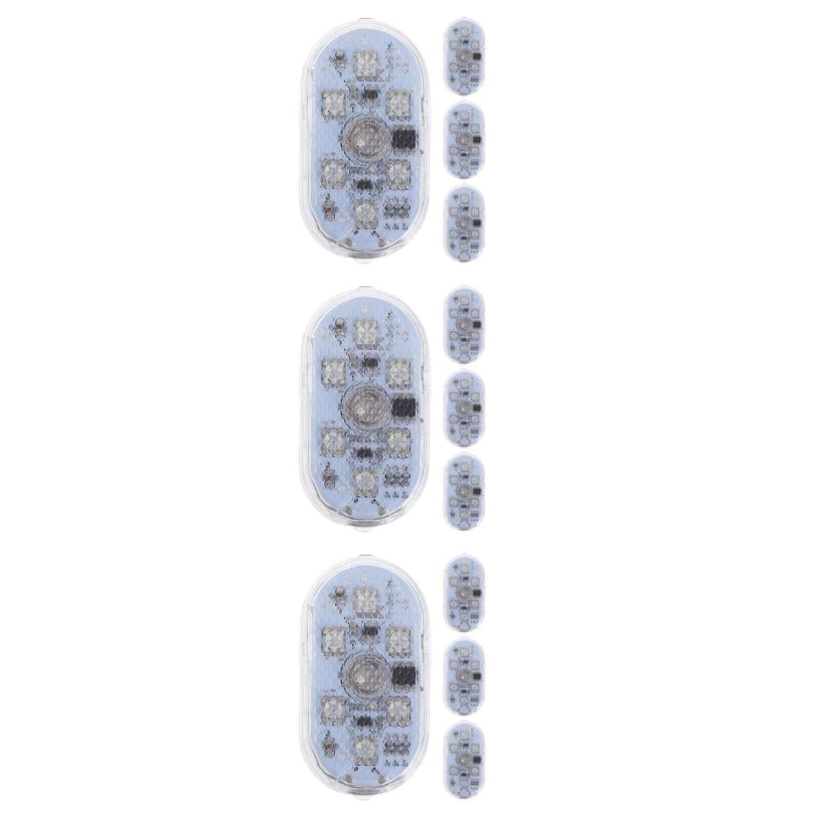 Cabilock 6 Pares Luz Interior del Coche USB Recargable 150 Mah Sensor | Abs Blanco, Instalación Fácil, Portátil para Techo del Vehículo, Uso en Interior y Automóvil
