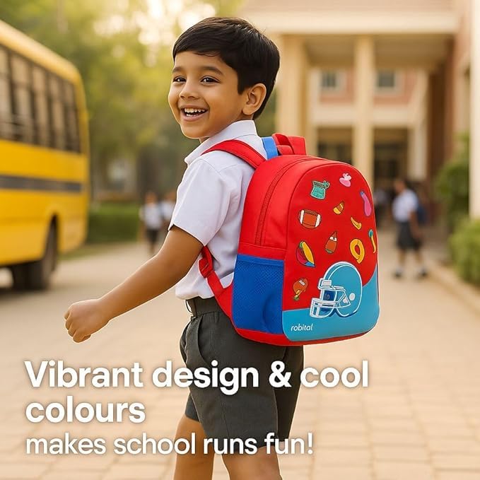 Image of rabitat Smash School Bag - 22Litres | Durable Backpack for Kids (4+ Years) | Comfortable Cushioned Back Support | Anti-Sweat Shoulder Straps | Water-Resistant | Bottle Pocket | 2-Year Brand Warranty