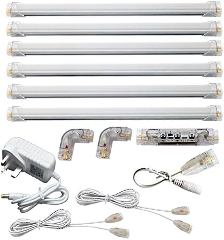 Bosanlight Dimmable LED Under Cupboard Lighting, Neutral White 4000K, 12 inch, 6 Panel Kit, 24 W 2400 Lumens [Energy Class A+]