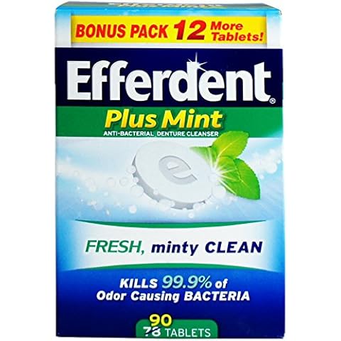 Efferdent PM Overnight Anti-Bacterial Denture Cleanser Tablets 90 ct. (Pack of 4) Cover