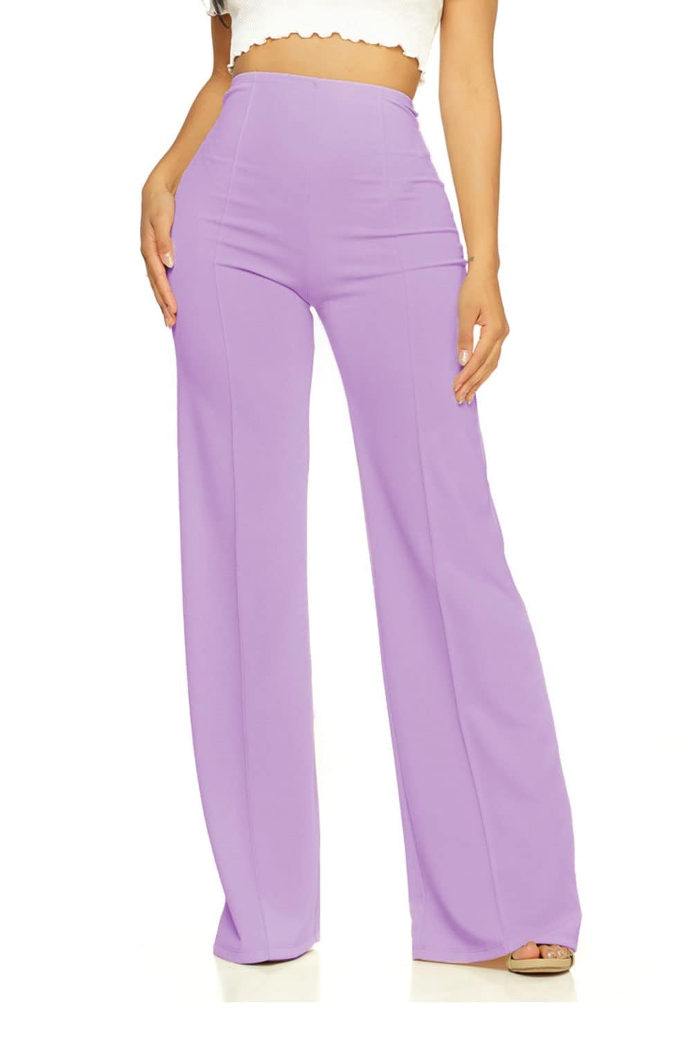 Cemi Ceri Womens High Waist Bell Bottom Flare Pants 1X Lavender
