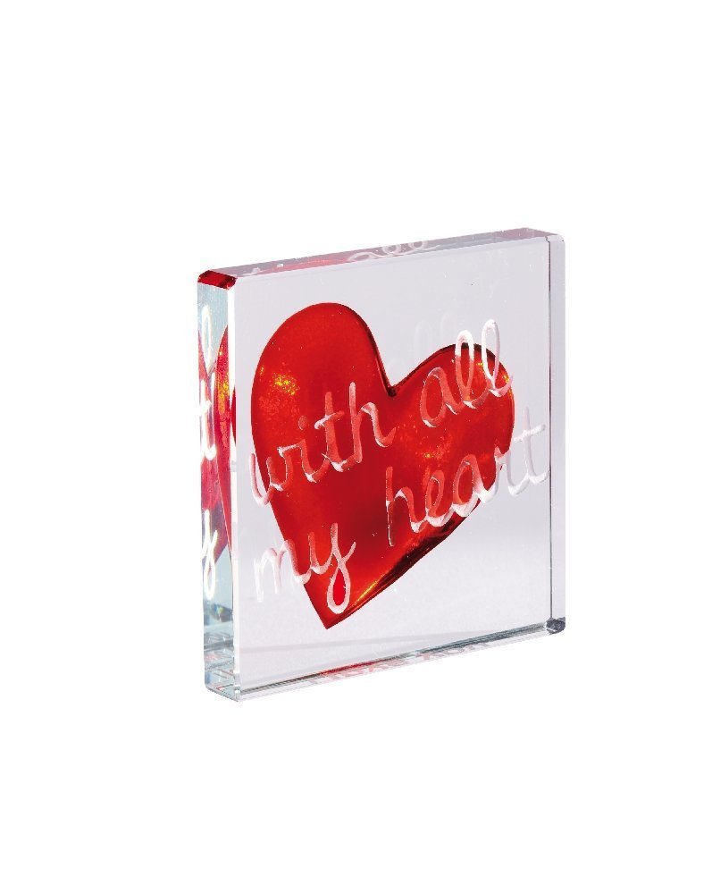 Spaceform Miniature Glass Token - With All My Heart 1585