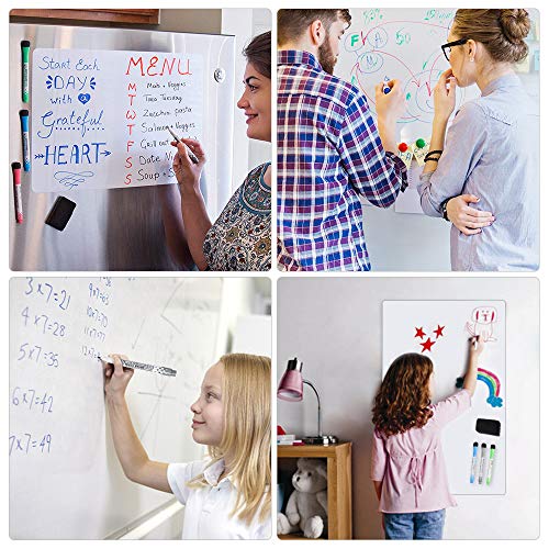 Magnetic Dry Erase Whiteboard For Fridge,20X14In Dry Erase Board For Refrigerator,Magnetic Self Adhesive White Board Sheet Reminder Notepad With Eraser Marker For Memo Grocery List Office Note Planner #TOP6