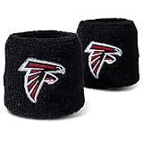 NFL Atlanta Falcons Franklin Sports Atlanta Falcons Embroidered Wristbandsnfl Embroidered Wristbands, Black, One Size