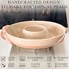 Mora Ceramic Chips and Dip Serving Tray: Large Divided Party Bowl Set for Chips & Salsa, Veggies & Dip, Fruit, Snacks, Entertaining, Hosting, etc. Minimalist Design for the Modern Hostess - Chai
