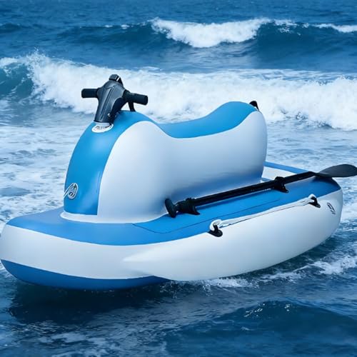 smafoseedding Lancha Neumática Eléctrica con Motor Y Propulsor Desmontable.Moto Acuática Eléctrica 3 En 1: Kayak,Tabla De Surf,Motorizada,De 3 A 11 Km/H,Sumergible hasta 40 M, 10 Velocidades 700W