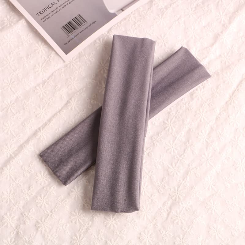 Image of Sport Yoga Headbands,Pack of 14,Fashion Soft Elastic Polyester Sweatband Yoga Stretchy Headband for Women Man Girl (Gray)