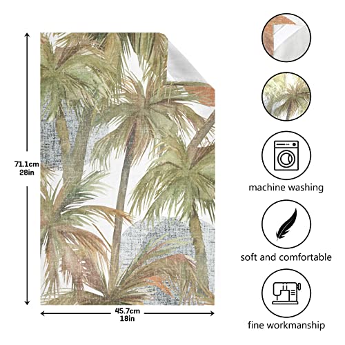 Kigai Abstract Palm Tree Dish Towels For Kitchen Drying, Reusable Soft Tea Towels Dishcloths Kitchen Towels With Hanging Loop, 4 Pack #TOP2