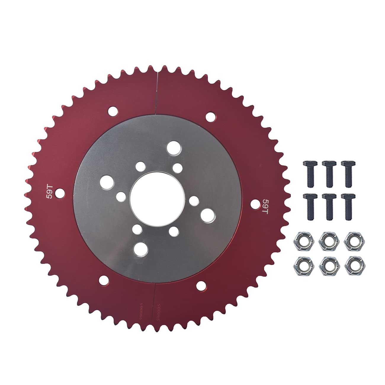 VCUJSUC Universal 35 Chain 59T Split Sprocket with Adapter for Predator 212cc 196cc 79cc Go Kart Mini Bike CT200U-EX CT200U BT200X CT100U MB200 MBX11