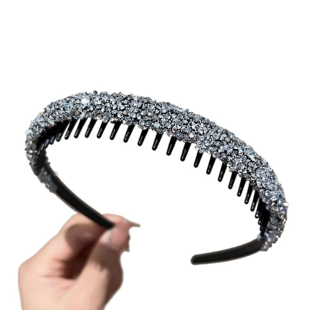 Diadema antideslizante con diamantes de imitación