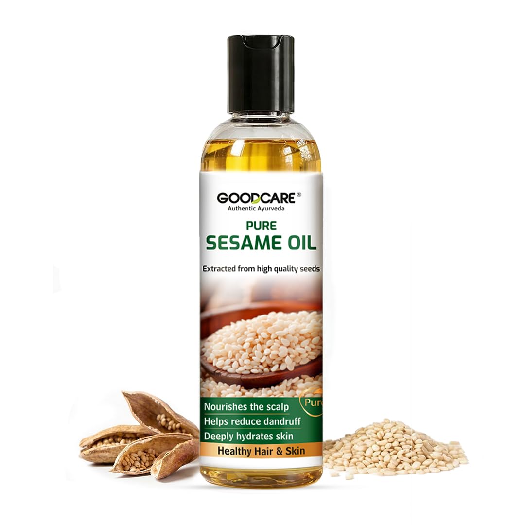 Goodcare 100% Pure Sesame Oil (Til Tel) 100ml | Pure Sesame (Til) Oil for Skin, Hair & Body | Helps Dry Scalp, Dandruff & Skin Nourishment | Rich in Vitamin E & Antioxidants-image-49