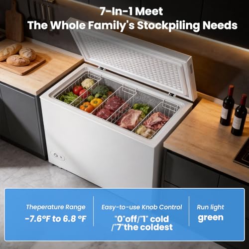 Image of Kismile 10.0 Cubic Feet Chest Freezer, Deep Freezer for Home, White