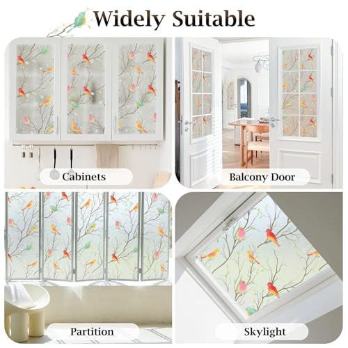 Lifetree Stained Glass Window Film Privacy Film for Glass Windows Decorative Non Adhesive Static Cling Vinly Anti UV Bird Patterned for Bathroom and Door (Frosted, 59 * 200cm) - Cosy Home Interiors Lifetree Stained Glass Window Film Privacy Film for Glass Windows Decorative Non Adhesive Static Cling Vinly Anti UV Bird Patterned for Bathroom and Door (Frosted, 59 * 200cm) - Image 9