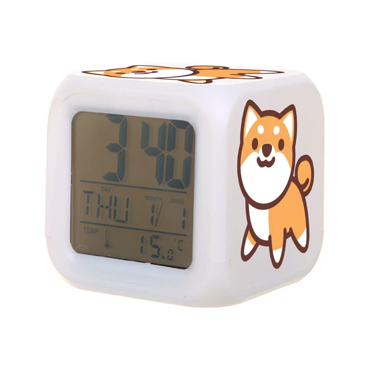 Amazon.co.jp: 目覚まし時計 置き時計 かわいい 柴犬 犬柄 デジタル