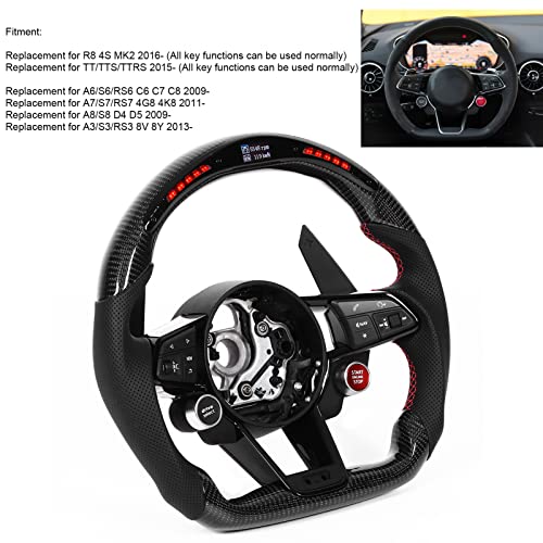 Aramox LED Stuurwiel, Koolstofvezel LED Display Shift Lights Stuurwiel Vervanging voor RS3 RS4 RS5 RS6 RS7 TT R8 2010-2021 - Image 3