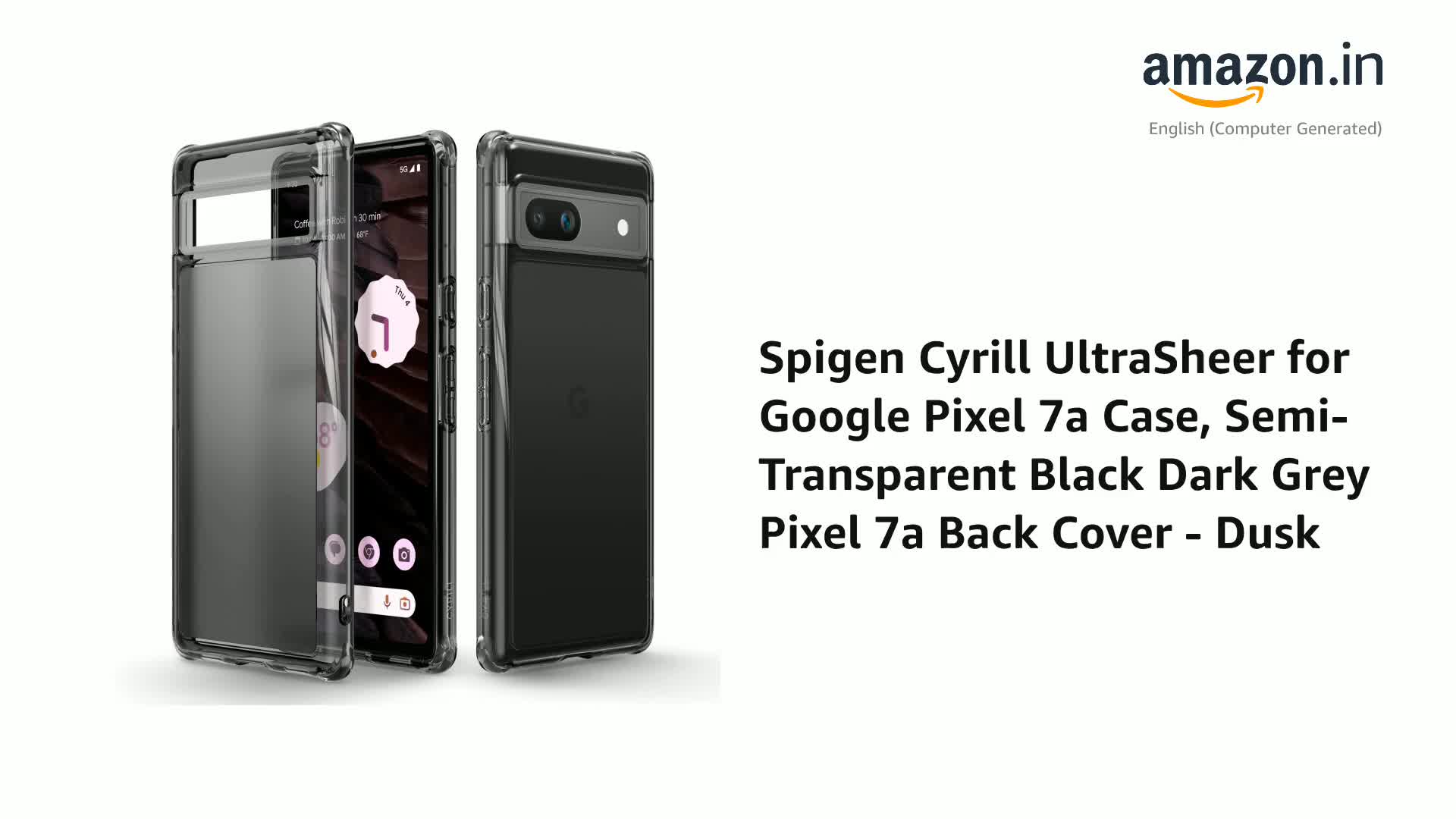 CYRILL Cover Ultra Sheer Per Google Pixel 7a - Trasparente Color Dusk - Con Anello Portacinturino - 2