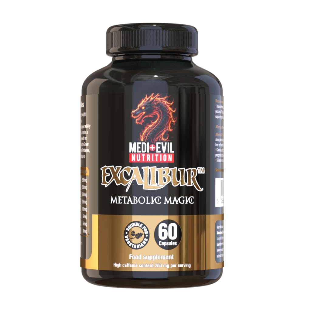 Medi-Evil Nutrition Excalibur Thermogenic Weight Management Supplement 60 Large High Dose Capsules