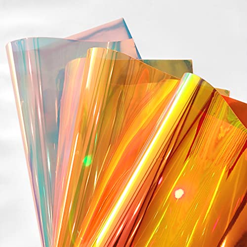 XHT 10 Peças de Vinil Pvc Transparente Holográfico, Filme Laser de Folha Espelhada À Prova D'Água I