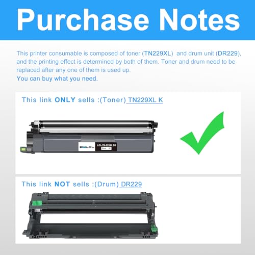 LCL TN229XL TN229 Black High Yield Toner Cartridge Replacement for Brother TN-229XL TN-229 TN229XLBK for MFC-L3780CDW HL-L3280CDW HL-L3220CDW MFC-L3720CDW HL-L3295CDW HL- L3300CDW Printer (1-Pack)