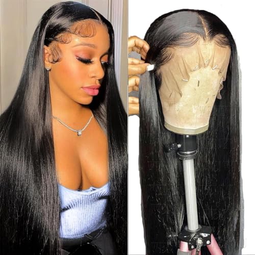 26 inch Straight Lace Front Wigs Human Hair Wig Pre Plucked 13x4 Straight Human Hair Wigs For Black Women Human Hair Wig Straight Frontal Wigs Human Hair Lace Front Wigs