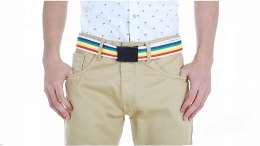 uxcell Unisex Canvas No Hole Slide Buckle Waist Belt Width 1 5/8