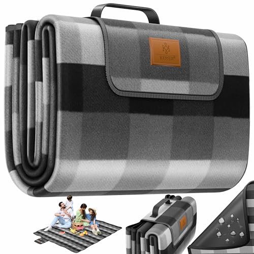 KESSER® Picknickdecke campingdecke XXL 200 x 200 cm - wärmeisoliert mit wasserdichter Unterseite mit Tragegriff Faltbare Stranddecke Picknickdecken für 4-6 Personen Waschbar Picknick Decke
