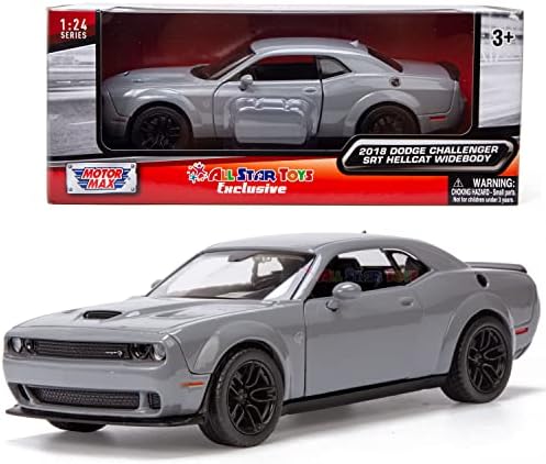 Motormax All Star Toys Exclusive 2018 Dodge Challenger SRT Hellcat Widebody Destroyer Gray 1/24 Diecast Model Car 79350 Grey