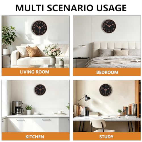 Image of Modern Silent Wall Clock, 14 Inch Wall Clocks Battery Operated